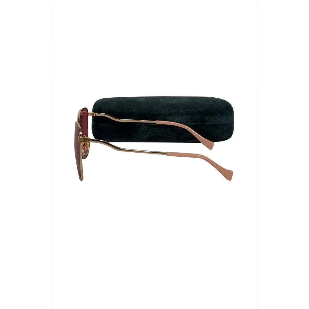 Gucci - Gold Oversized Sunglasses w/Pink Translucent Lenses